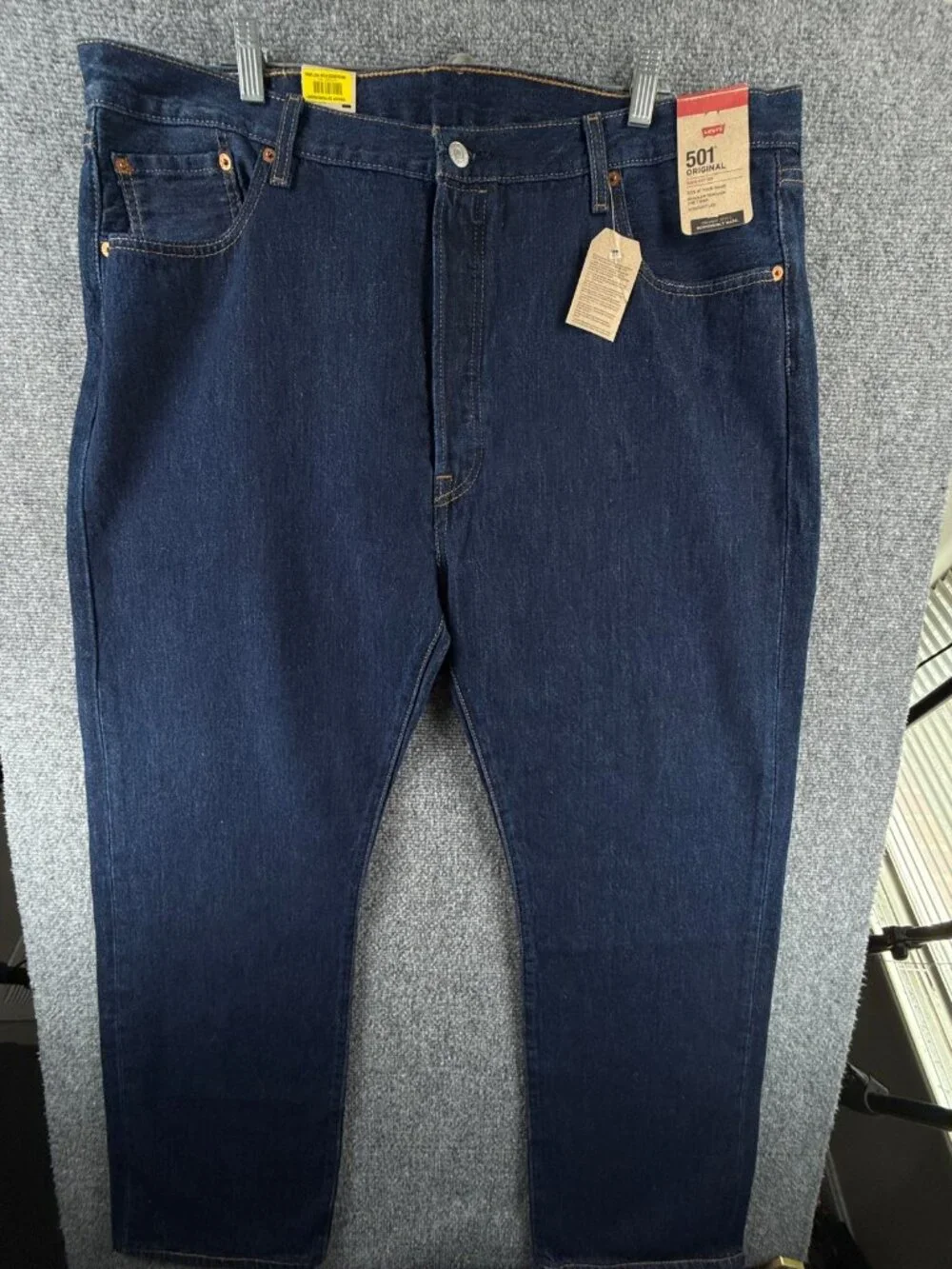 NWT Levis 501 Jeans Men 4232 Straight Leg Button Fly Dark Wash Classic Red Tab